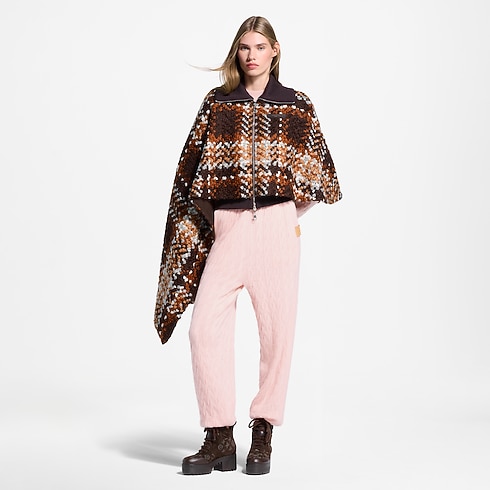 Asymmetrical Tartan Tweed Cape Coat in Kobiety's Odzież Płaszcze i kurtki collections by Louis Vuitton (Powiększenie produktu)