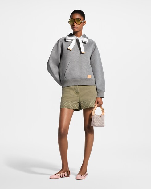 Sudadera con capucha y cordón a contraste Mujer Prêt-à-Porter Tops | LOUIS VUITTON