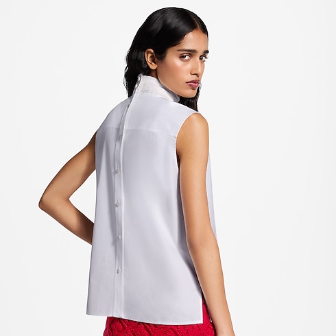Zbliżenie Bluzka Scarf Collar Blouse na sylwetce