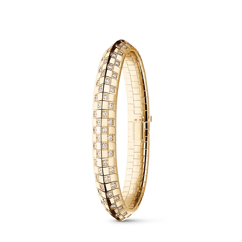Bransoletka Le Damier de Louis Vuitton z podwójnym rzędem diamentów z żółtego złota in Biżuteria's Kategorie Bransoletki collections by Louis Vuitton (Powiększenie produktu)