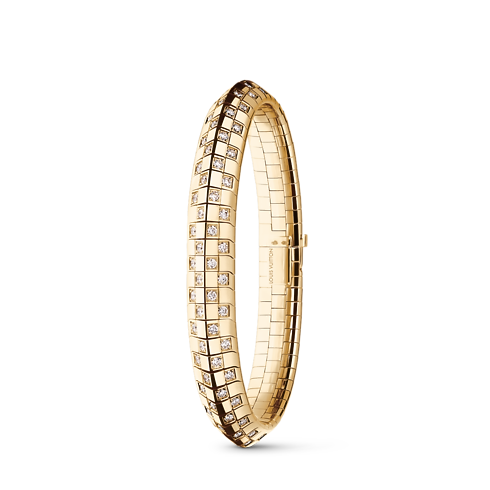 Bransoletka Le Damier de Louis Vuitton z podwójnym rzędem diamentów z żółtego złota in Biżuteria's Kategorie Bransoletki collections by Louis Vuitton (Powiększenie produktu)
