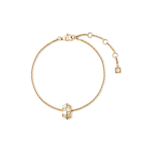 Bransoletka Le Damier de Louis Vuitton z łańcuszkiem z żółtego złota i diamentów in Biżuteria's Kategorie Bransoletki collections by Louis Vuitton (Powiększenie produktu)