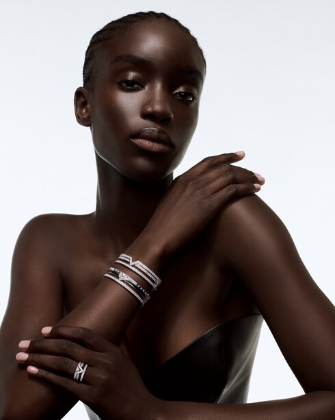 Bracciale Pure V, oro bianco e diamanti Les Extraordinaires Gioielli Bracciali | LOUIS VUITTON