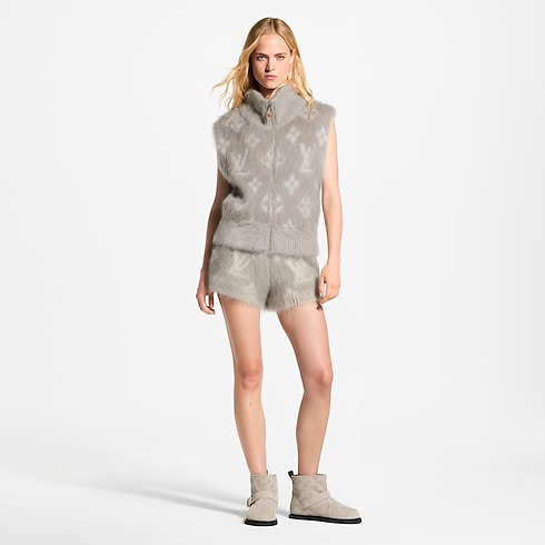 Brushed Monogram Zip-Up Gilet in Kobiety's Odzież Dzianiny collections by Louis Vuitton (Powiększenie produktu)