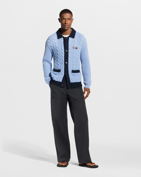 Cable-Knit Shirt Cardigan in Men's New In Men } collections by Louis Vuitton
