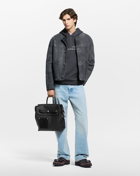 Giacca senza colletto in shearling Les Extraordinaires High-End Ready-to-Wear } | LOUIS VUITTON