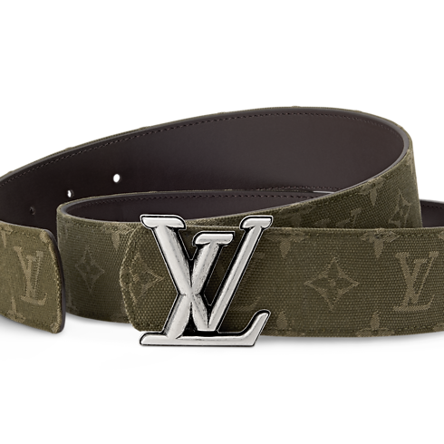 Detal Dwustronny pasek LV Dimension Monogram Surplus Cotton 40 mm