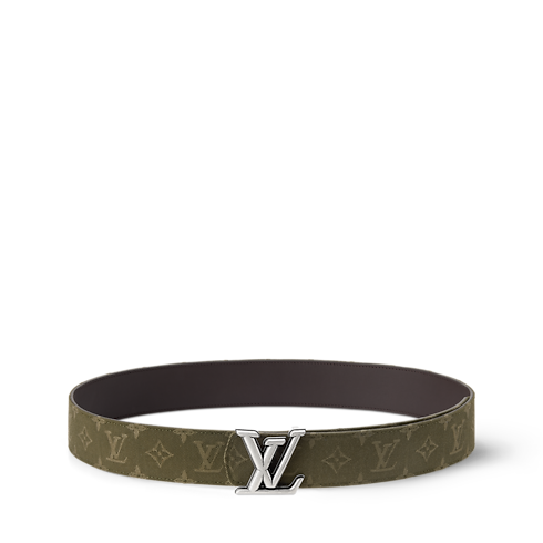 Widok Dwustronny pasek LV Dimension Monogram Surplus Cotton 40 mm z przodu