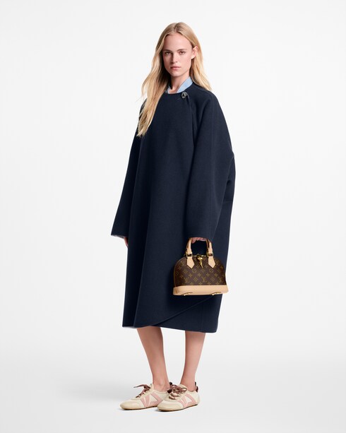 Manteau long drapé à l'avant Femme Prêt-à-porter Manteaux et vestes | LOUIS VUITTON