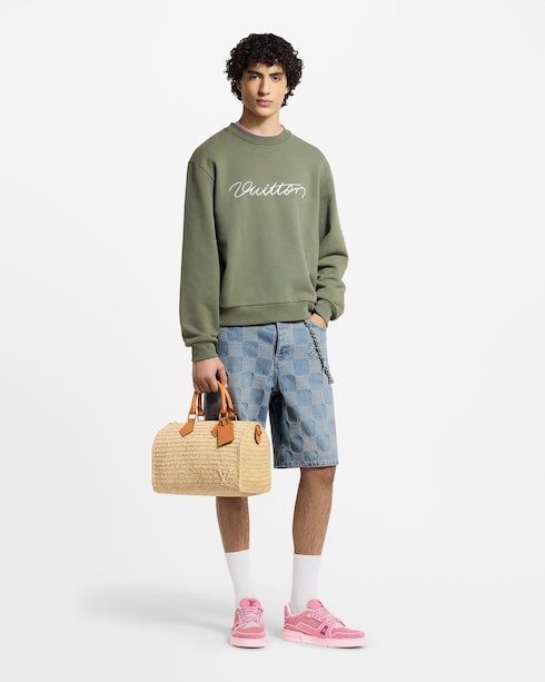 Tee-shirt manches longues à signature brodée Femme Prêt-à-porter Maille | LOUIS VUITTON