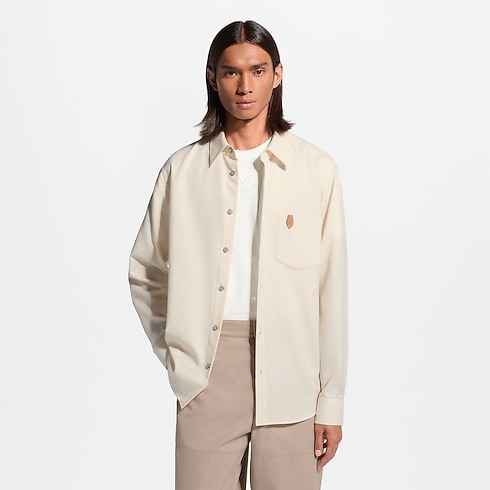 Flanelowa koszula z kaszmiru i bawełny z długim rękawem in Mężczyźni's Odzież Odzież collections by Louis Vuitton (Powiększenie produktu)