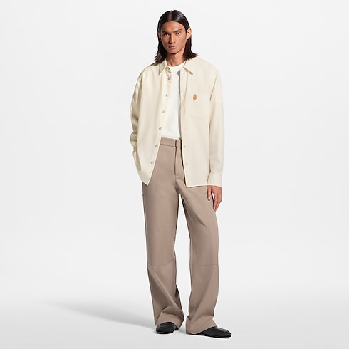 Flanelowa koszula z kaszmiru i bawełny z długim rękawem in Mężczyźni's Odzież Odzież collections by Louis Vuitton (Powiększenie produktu)