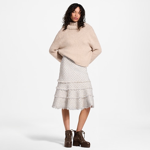 Fringe Trim Tweed Skirt in Kobiety's Odzież Nowości w Ready-to-wear collections by Louis Vuitton (Powiększenie produktu)