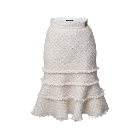Fringe Trim Tweed Skirt in Kobiety's Odzież Nowości w Ready-to-wear collections by Louis Vuitton (Powiększenie produktu)