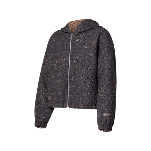Hooded Bouclette Tweed Jacket in Kobiety's Odzież Płaszcze i kurtki collections by Louis Vuitton (Powiększenie produktu)