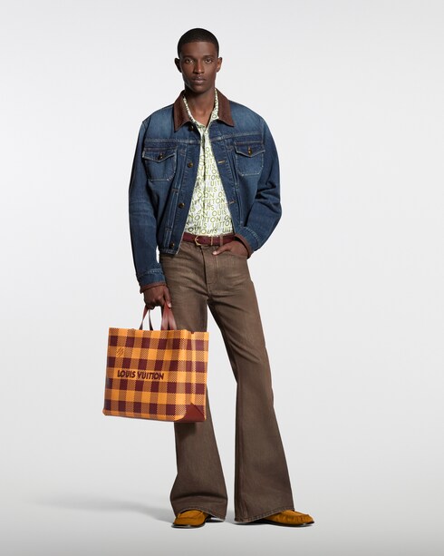Denim Jacket With Leather Signature Details in New's For Men The Latest collections by Louis Vuitton