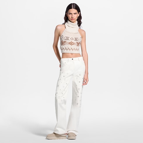 Widok Jeansy z szerokimi nogawkami Signature Sequin na sylwetce