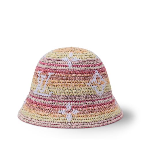 Widok Kapelusz typu bucket Monogram Stripes Crochet z boku
