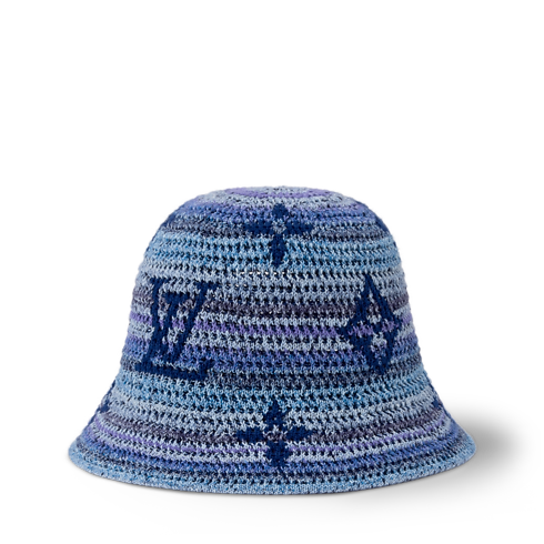 Widok Kapelusz typu bucket Monogram Stripes Crochet z boku