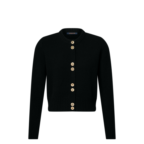 Widok Kardigan Monogram Button z przodu