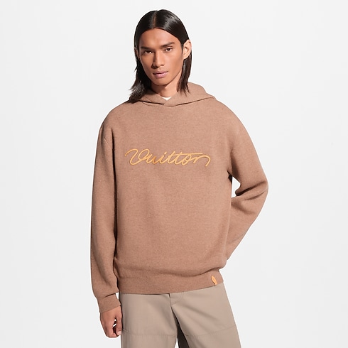 Kaszmirowa bluza z kapturem z sygnaturą VVN Signature in Mężczyźni's Odzież Dzianiny i bluzy collections by Louis Vuitton (Powiększenie produktu)