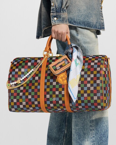 Keepall Bandoulière 50 Damier Ebene Canvas in Bags and Small Leather Goods's Men Bags LV Icons collections by Louis Vuitton