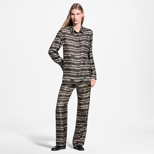Koszula Jedwabna Train Print in Kobiety's Odzież Topy i Koszule collections by Louis Vuitton (Powiększenie produktu)