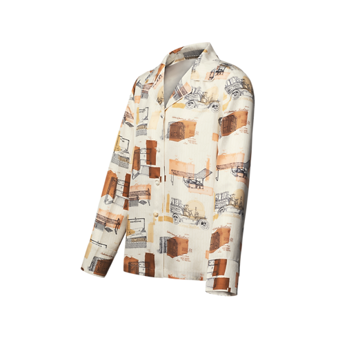 Koszula Piżamowa Trunk Print in Kobiety's Odzież Topy i Koszule collections by Louis Vuitton (Powiększenie produktu)
