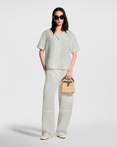 Short-Sleeved Linen Pajama Shirt in Women's Ready-to-Wear Tops collections by Louis Vuitton