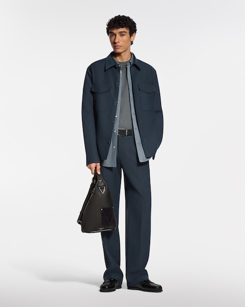 Long-Sleeved Cotton-Silk Crepe Shirt in New's For Men LV Trunk Edition collections by Louis Vuitton