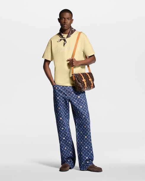 Kurzarm-T-Shirt mit gestickter Signatur Neuheiten Herren Neueste Lancierungen | LOUIS VUITTON