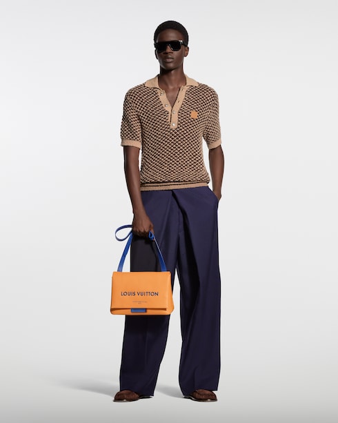 Short-Sleeved Knitted Mesh Polo in New's For Men Spring-Summer 2026 Show collections by Louis Vuitton