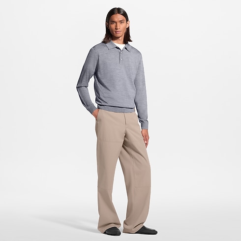 Koszulka polo z wełny, jedwabiu i kaszmiru z długim rękawem in Mężczyźni's Odzież Odzież collections by Louis Vuitton (Powiększenie produktu)