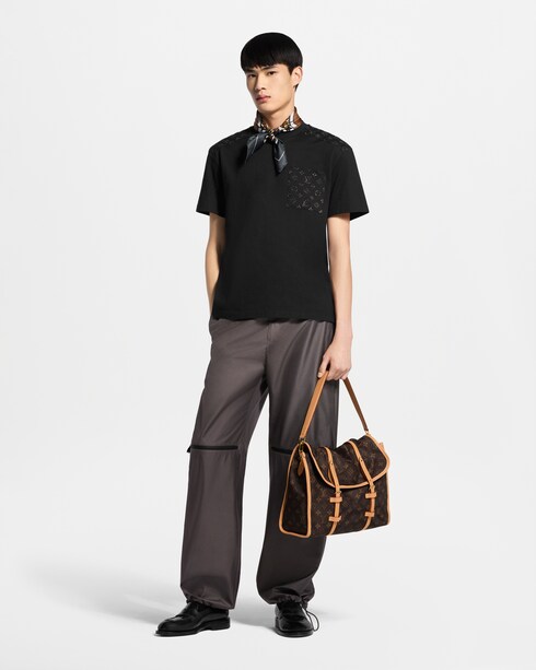 Kurzarm-T-Shirt mit reflektierender Signatur Herren Ready to Wear T-Shirts und Poloshirts | LOUIS VUITTON