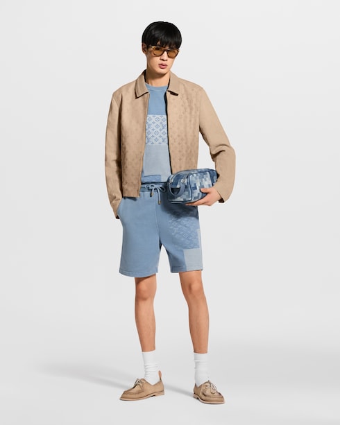 Tee-shirt manches courtes à effet patchwork denim Homme Nouveautés Homme } | LOUIS VUITTON