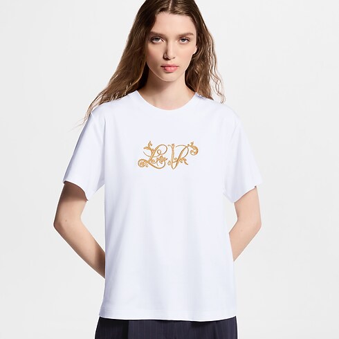Koszulka z haftowaną sygnaturą in Kobiety's Odzież Tops collections by Louis Vuitton (Powiększenie produktu)