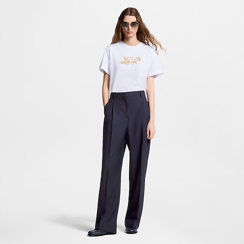 Koszulka z haftowaną sygnaturą in Kobiety's Odzież Tops collections by Louis Vuitton (Powiększenie produktu)