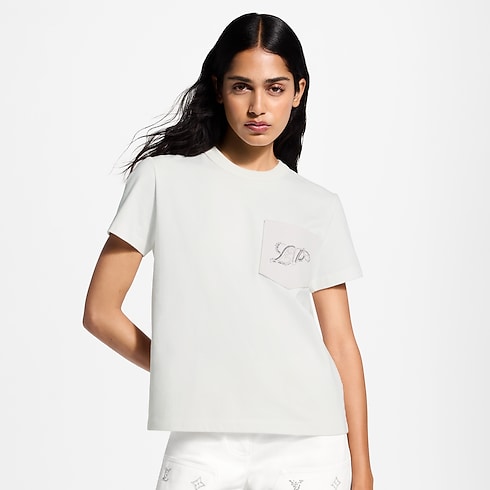 Koszulka z kieszenią z sygnaturą in Kobiety's Odzież T-shirty i Bluzy collections by Louis Vuitton (Powiększenie produktu)