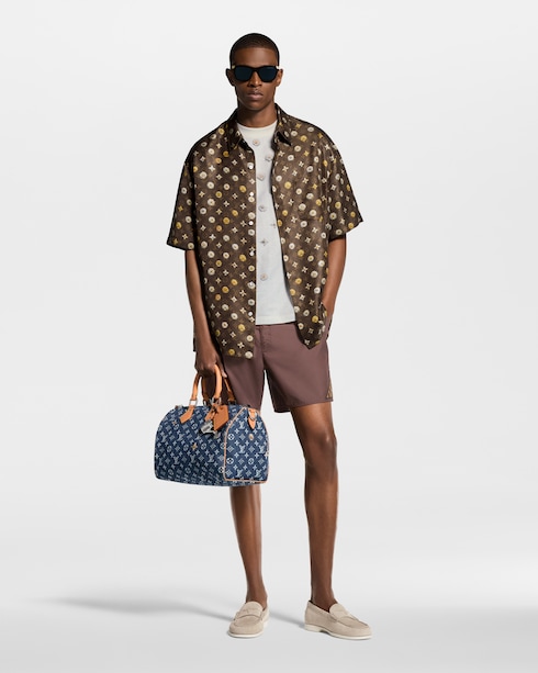 تي شيرت من قماش الجاكار بنقشة Monogram مطبوعة عليه in الرجال's الملابس تي شيرت وبولو collections by Louis Vuitton