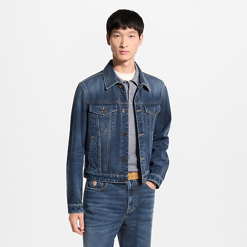 Kurtka Cotton Cashmere Denim Trucker in Mężczyźni's Odzież Odzież collections by Louis Vuitton (Powiększenie produktu)