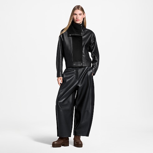 Kurtka Ramoneska z Wełnianą Wstawką in Kobiety's Odzież Płaszcze i kurtki collections by Louis Vuitton (Powiększenie produktu)