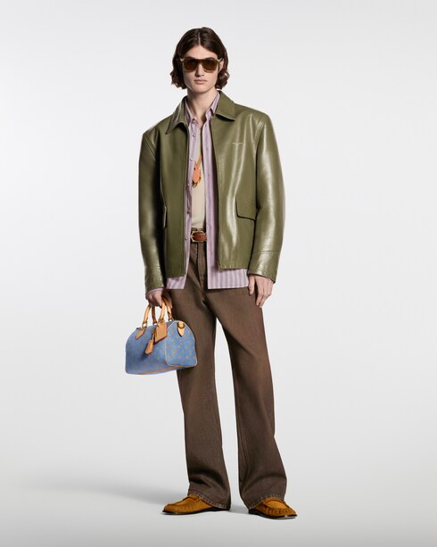 Giacca in pelle con zip Les Extraordinaires High-End Ready-to-Wear } | LOUIS VUITTON