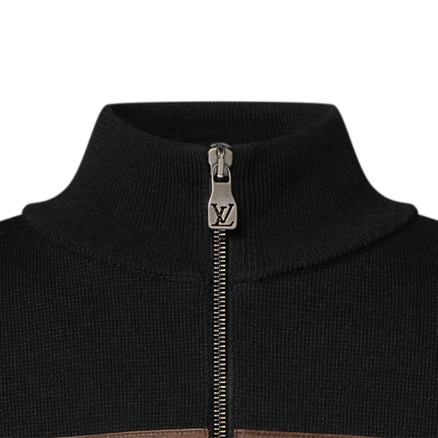 Kurtka z dzianiny ze skórzanymi pasami in Mężczyźni's Odzież Odzież collections by Louis Vuitton (Powiększenie produktu)