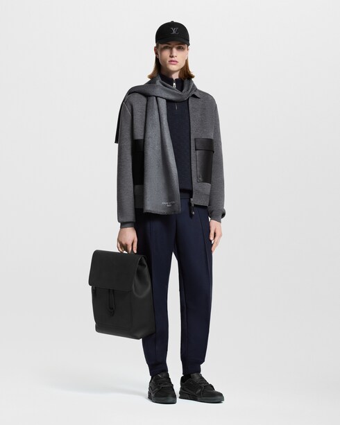 Leather Mix Knitted Workwear Blouson in New's For Men New Formal collections by Louis Vuitton