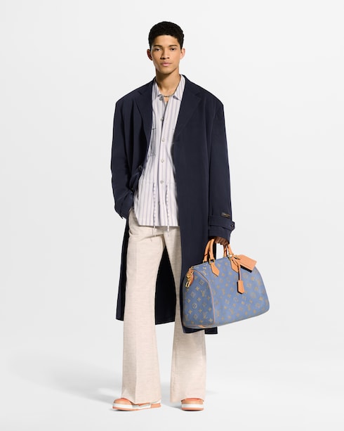 New - Lightweight Wool and Silk Belted Coat New For Men Spring-Summer 2026 Show | LOUIS VUITTON