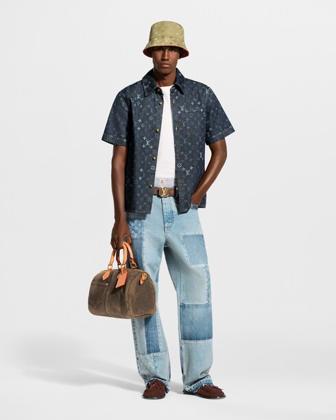LV Initiales Monogram Denim 40mm Belt Monogram Denim in Men's Accessories Belts collections by Louis Vuitton