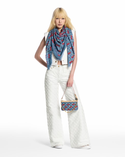LV x TM Denim Cerise Shawl S00 in Women's Accessories Shawls collections by Louis Vuitton