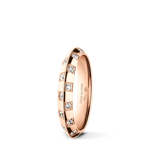 Mały pierścionek Le Damier de Louis Vuitton, różowe złoto i diamenty in Les Extraordinaires's Jewellery Rings collections by Louis Vuitton (Powiększenie produktu)