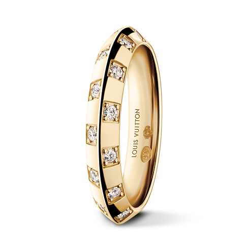 Mały pierścionek Le Damier de Louis Vuitton z żółtego złota i diamentów in Biżuteria's Kategorie Pierścionki collections by Louis Vuitton (Powiększenie produktu)