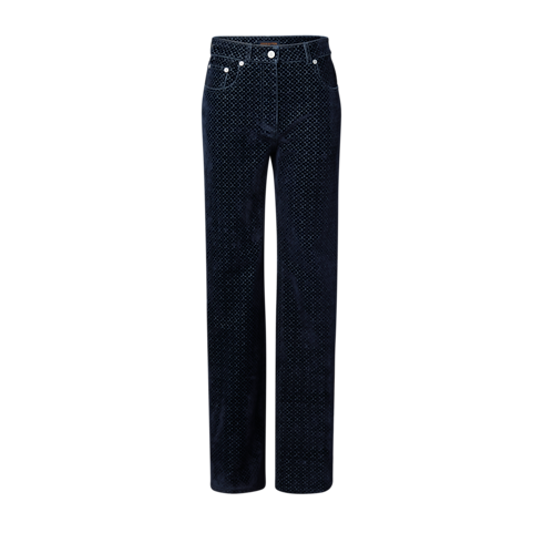Nanogram Flocked Velvet Jeans in Kobiety's Odzież Spodnie i Szorty collections by Louis Vuitton (Powiększenie produktu)